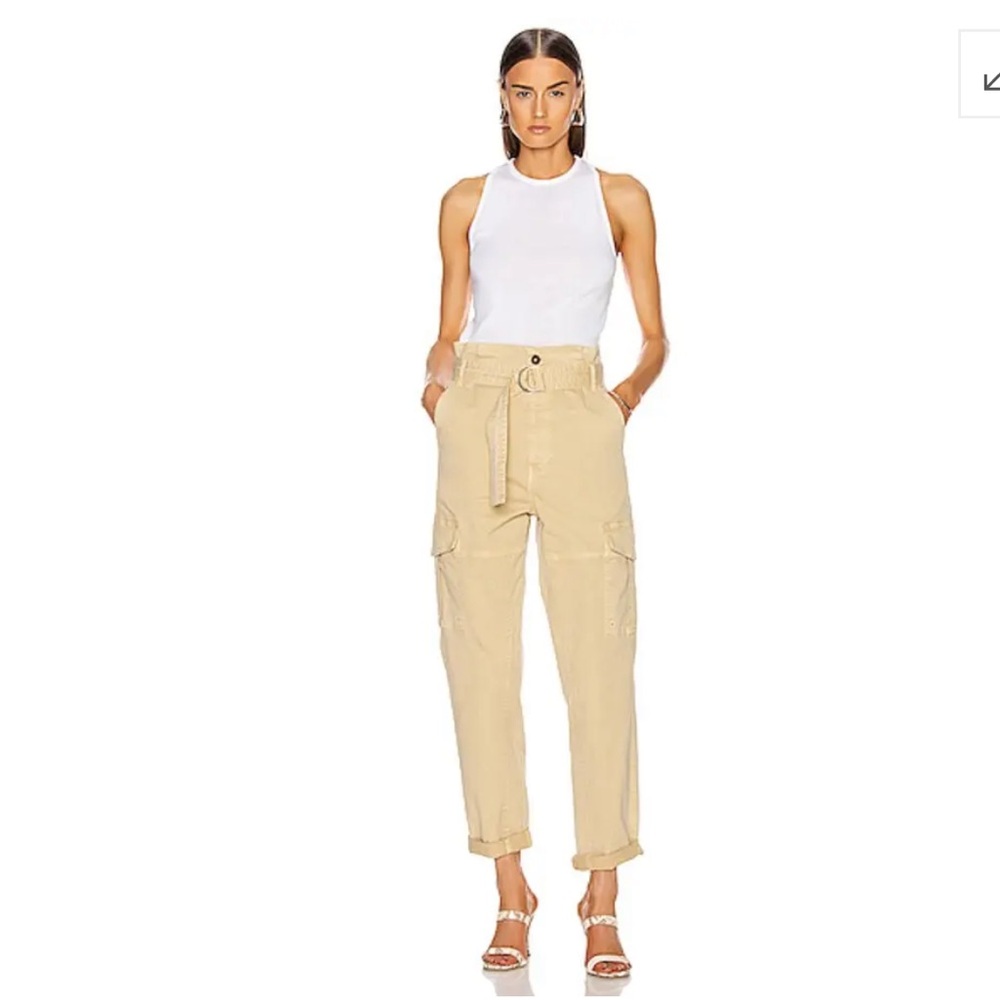 Frame Cargo Safari PAPERBAG Belted pant in Tan size 27